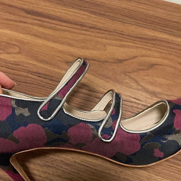 Boden NWOT Cordelia Floral Peep Toe Double Strap High Heel Pump. Size 39/9. - Picture 7 of 11